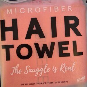 SLEEK'E MICROFIBER HAIR TOWEL  - CORAL - ORANGE - BRAND NEW - SEALED